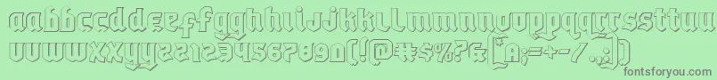 フォントEmpirecrown3D – 緑の背景に灰色の文字
