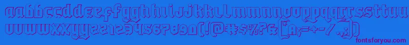 Empirecrown3D-Schriftart – Violette Schriften auf blauem Hintergrund