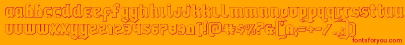 フォントEmpirecrown3D – オレンジの背景に赤い文字