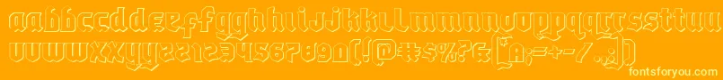 Empirecrown3D-Schriftart – Gelbe Schriften auf orangefarbenem Hintergrund