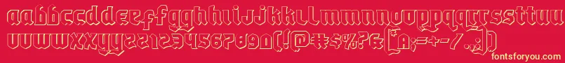 Empirecrown3D-Schriftart – Gelbe Schriften auf rotem Hintergrund