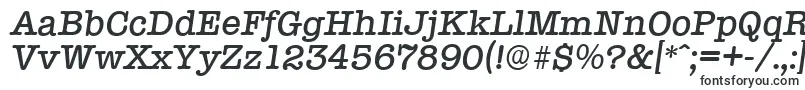 TypewriterserialMediumItalic-Schriftart – Schriftarten, die mit T beginnen