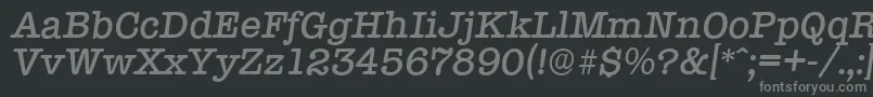 Czcionka TypewriterserialMediumItalic – szare czcionki na czarnym tle