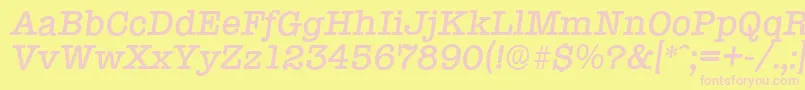 TypewriterserialMediumItalic Font – Pink Fonts on Yellow Background