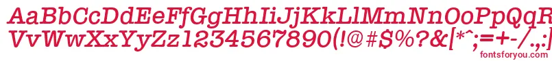 フォントTypewriterserialMediumItalic – 赤い文字