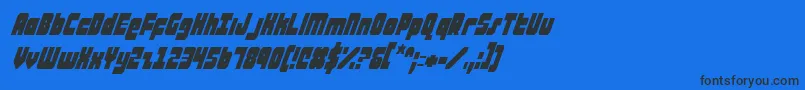 AlphaTaurusConditalic Font – Black Fonts on Blue Background