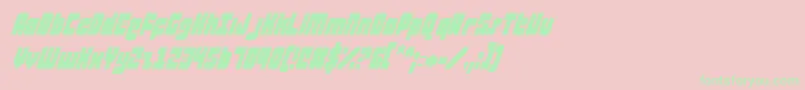 AlphaTaurusConditalic Font – Green Fonts on Pink Background