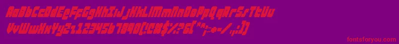 AlphaTaurusConditalic Font – Red Fonts on Purple Background