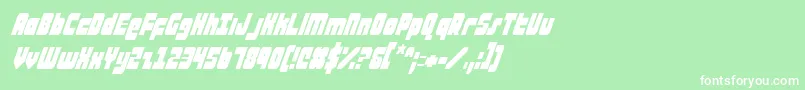 AlphaTaurusConditalic Font – White Fonts on Green Background