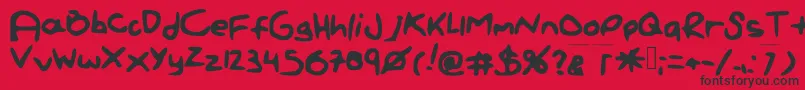 Paintletters Font – Black Fonts on Red Background