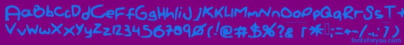 Paintletters Font – Blue Fonts on Purple Background