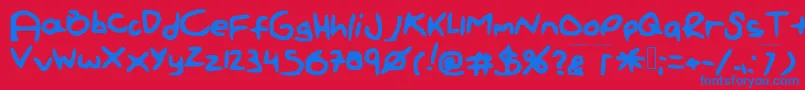 Paintletters Font – Blue Fonts on Red Background