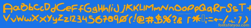 Paintletters Font – Orange Fonts on Blue Background
