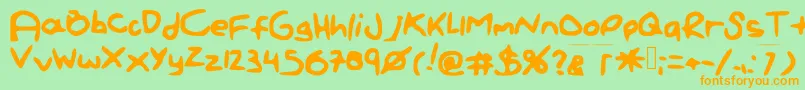 Czcionka Paintletters – pomarańczowe czcionki na zielonym tle