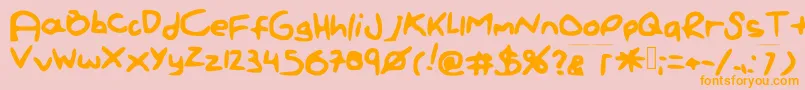 Paintletters Font – Orange Fonts on Pink Background