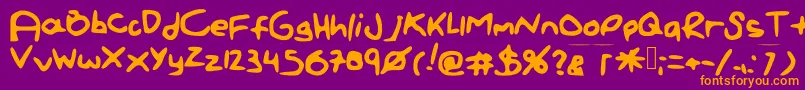 Fonte Paintletters – fontes laranjas em um fundo violeta