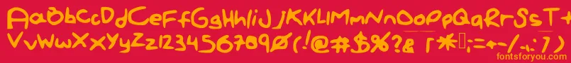 Paintletters Font – Orange Fonts on Red Background