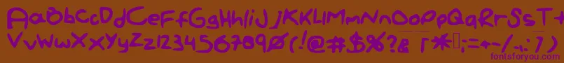 Paintletters Font – Purple Fonts on Brown Background