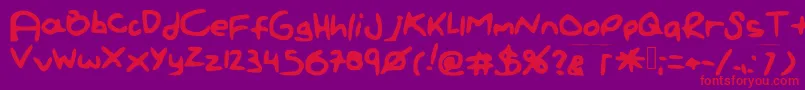 Czcionka Paintletters – czerwone czcionki na fioletowym tle