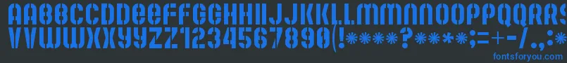 Mute Font – Blue Fonts on Black Background