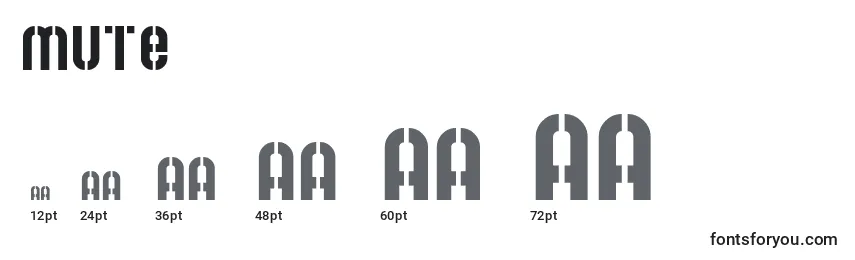 Размеры шрифта Mute