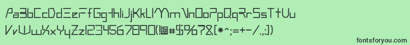 フォントRsandromeda – 緑の背景に黒い文字