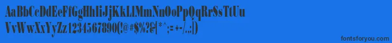 Шрифт Borjomicondensedc – чёрные шрифты на синем фоне