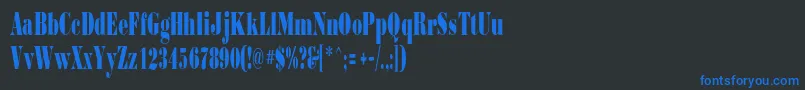 Borjomicondensedc-fontti – siniset fontit mustalla taustalla