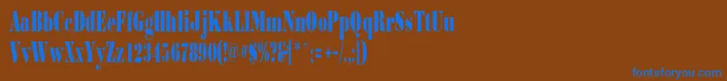 Borjomicondensedc-Schriftart – Blaue Schriften auf braunem Hintergrund