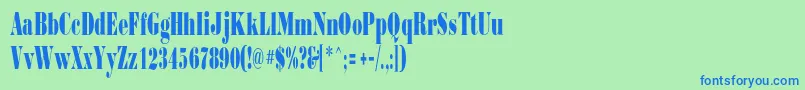 Borjomicondensedc Font – Blue Fonts on Green Background