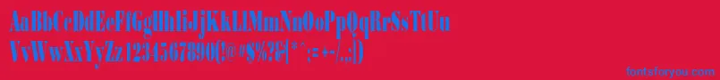 Borjomicondensedc Font – Blue Fonts on Red Background