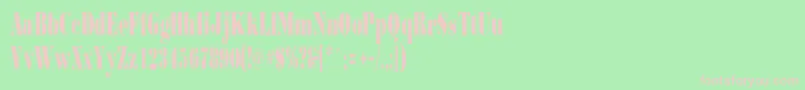 Borjomicondensedc-fontti – vaaleanpunaiset fontit vihreällä taustalla