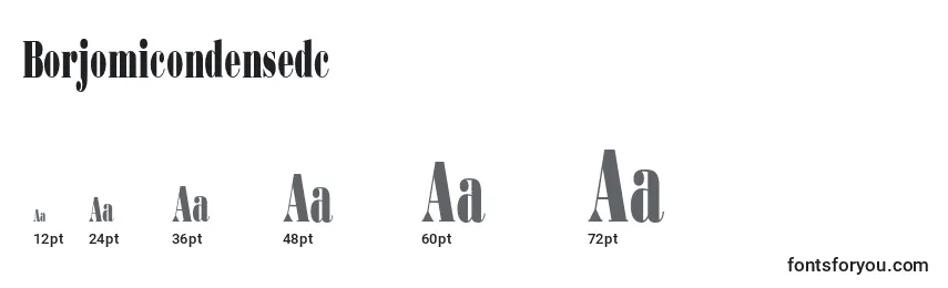 Размеры шрифта Borjomicondensedc
