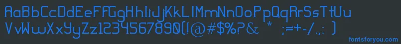 Yodeb-fontti – siniset fontit mustalla taustalla