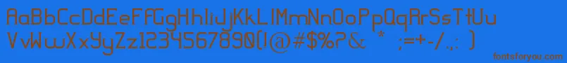 Yodeb Font – Brown Fonts on Blue Background