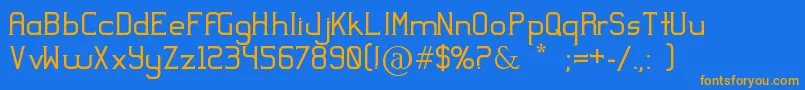 Yodeb Font – Orange Fonts on Blue Background