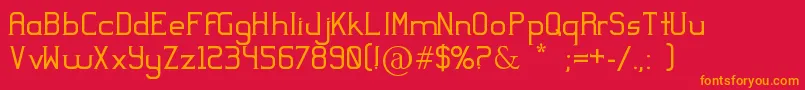 Yodeb Font – Orange Fonts on Red Background