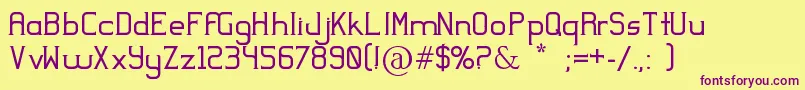 Yodeb Font – Purple Fonts on Yellow Background