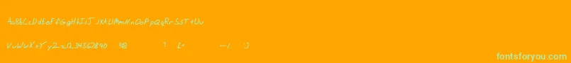 フォントJhand – オレンジの背景に緑のフォント