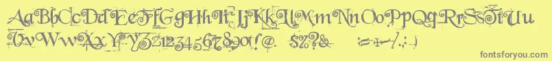 BeyondWonderland Font – Gray Fonts on Yellow Background