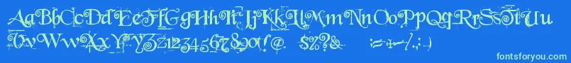 BeyondWonderland Font – Green Fonts on Blue Background