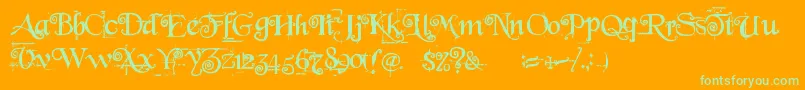 BeyondWonderland Font – Green Fonts on Orange Background