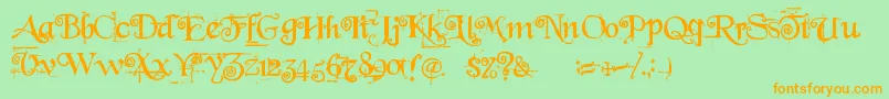 BeyondWonderland Font – Orange Fonts on Green Background