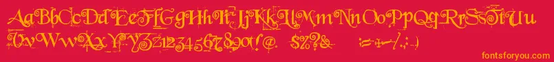 BeyondWonderland Font – Orange Fonts on Red Background