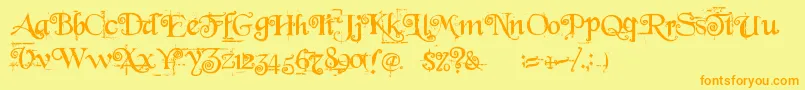 BeyondWonderland Font – Orange Fonts on Yellow Background