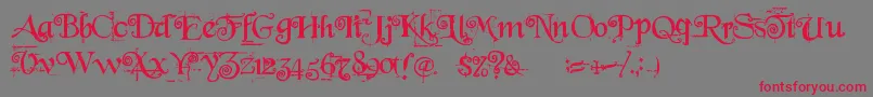 BeyondWonderland Font – Red Fonts on Gray Background