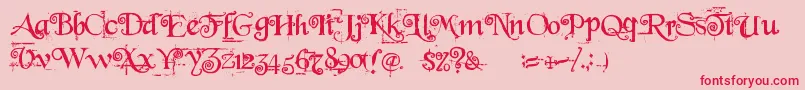 BeyondWonderland Font – Red Fonts on Pink Background