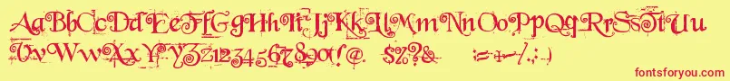 BeyondWonderland Font – Red Fonts on Yellow Background