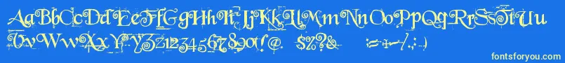 BeyondWonderland Font – Yellow Fonts on Blue Background