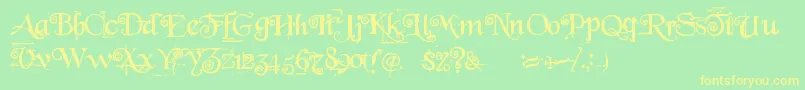 BeyondWonderland Font – Yellow Fonts on Green Background